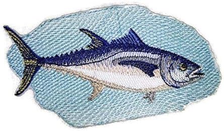 שפע הטבע של הטבע דיוקנאות דגים בהתאמה אישית של הטבע [טונה כחולה] ברזל רקום על תיקון/תפירה [5 x